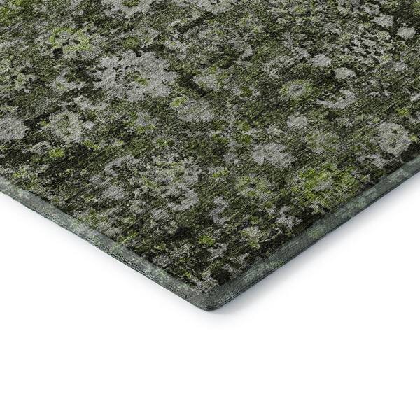 Mayfield Premium Machine Washable Indoor/Outdoor Geometric AMF651 Green 1 ft. 8 in. x 2 ft. 6 in. Area Rug