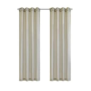 Limbourg Linen Polyester Linen-Blend Slub 52 in. W x 95 in. L Grommet Indoor Light Filtering Curtain (Single Panel)