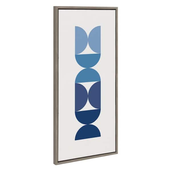 Sylvie "Circles and Curves Ocean Beach Blues" by the Creative Bunch Studio Framed Art Print 18 in. x 40 in.