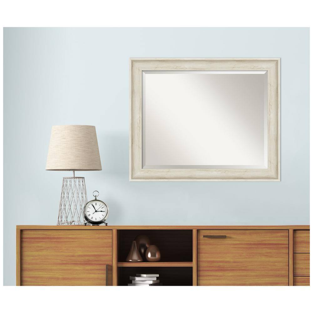 Regal Birch Cream 33" x 27" Rectangular Wood Wall Mirror