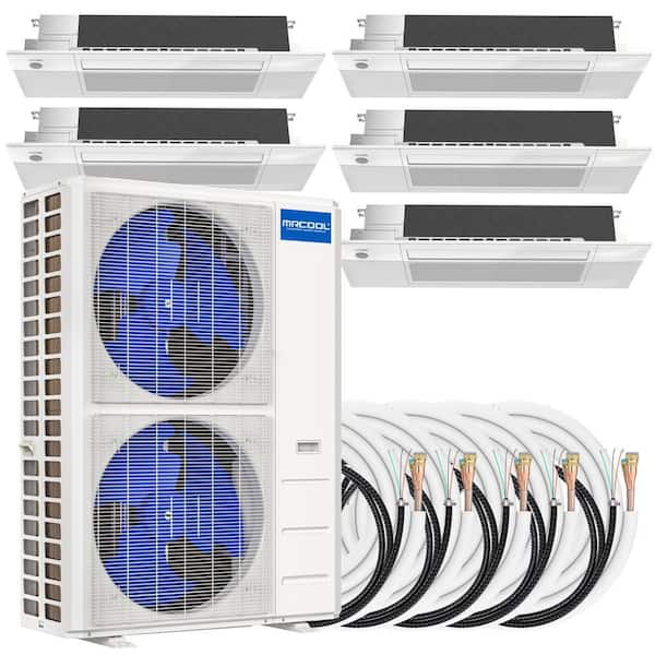 MRCOOL DIY 48,000 BTU 4-Ton 5-Zone 20.5 SEER Ductless Mini-Split AC and Heat Pump with Cassettes 4-9k+12K & 25,25,35,66,66ft