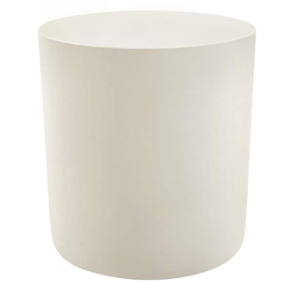 Brion Indoor-Outdoor Patio Concrete Stone Stool in White