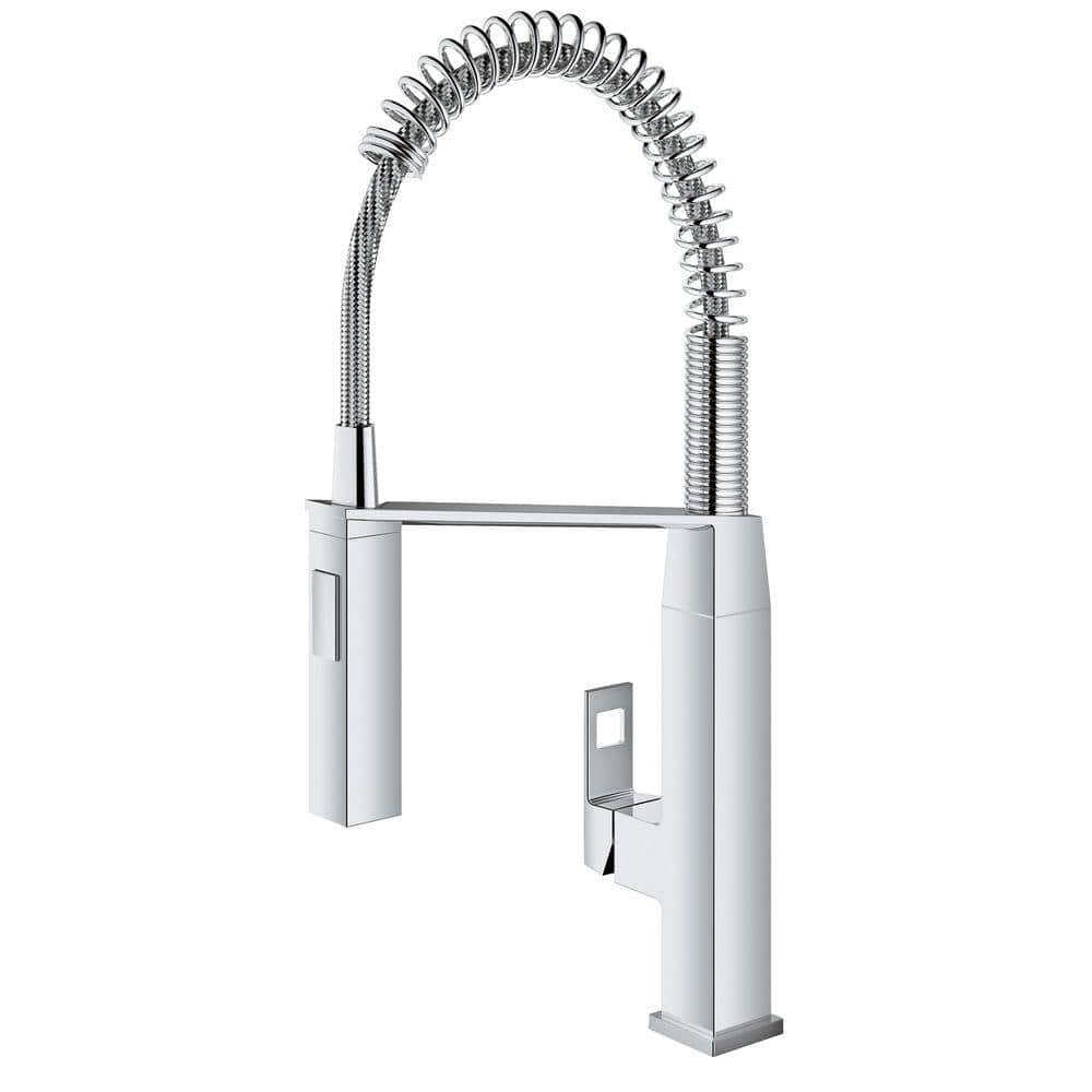 Eurocube Chrome Pull-Out Single Handle Kitchen Faucet