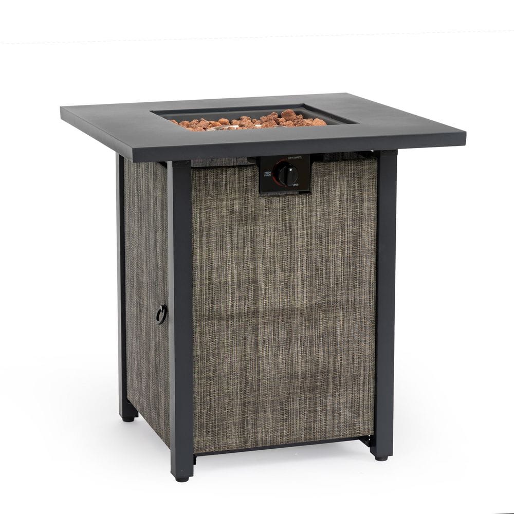 Black 28 in. Metal Propane Gas 50,000 BTU Square Fire Pit Table price history on PriceWatchPro