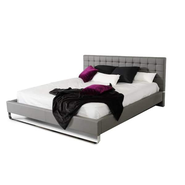 りー☆さま専用ページ Benjara Zio Gray Wood Frame Queen Size Platform Bed with