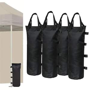 5.12 in. x 19.69 in. Black Canopy Sand Bags Portable Polyester Sandbag Canopy Weights for Canopy Tent 4-Pack