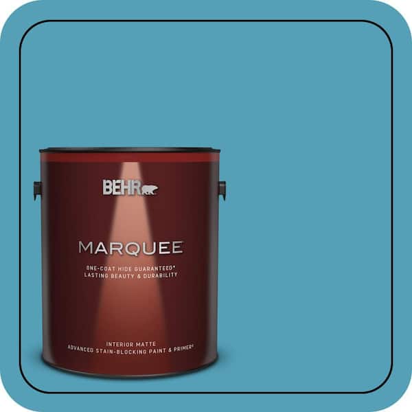 BEHR MARQUEE 1 gal. #M480-5A North Pole Blue One-Coat Hide Matte Interior Paint & Primer