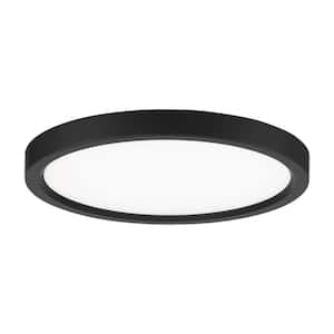 Vantage 11 in. 1-Light Black LED Flush Mount with Acrylic Diffuser