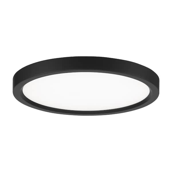 Minka Lavery Vantage 11 in. 1-Light Black LED Flush Mount with Acrylic Diffuser