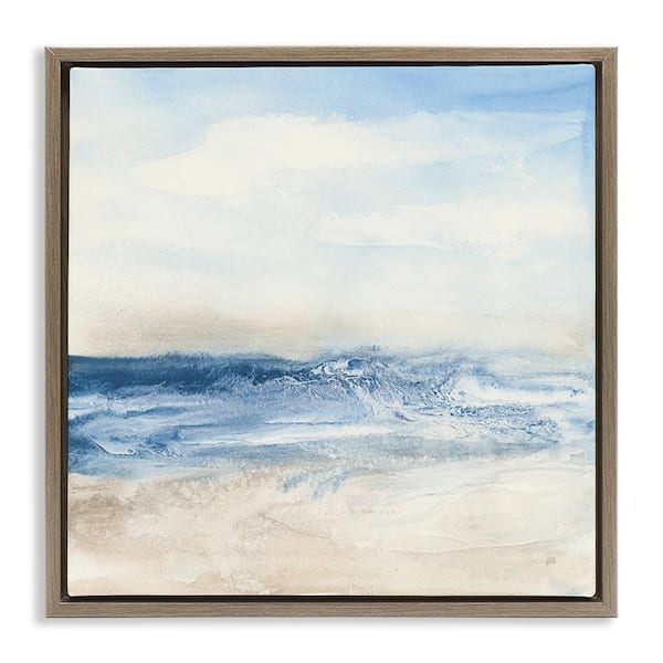 Stupell Industries Abstract Surf & Sand by Chris Paschke Brown Floater Frame Coastal Graphic Art Print 18 in. x 18 in.