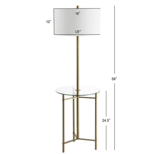 Brass floor lamp with best sale glass table