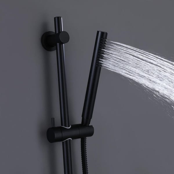 1-Spray Single Handle Wall Mount Handled Shower Head 1. 5 GPM in Black