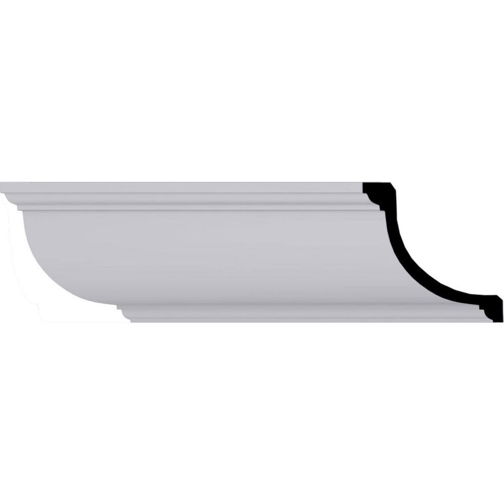 Primed White Polyurethane Geometric Crown Moulding Sample