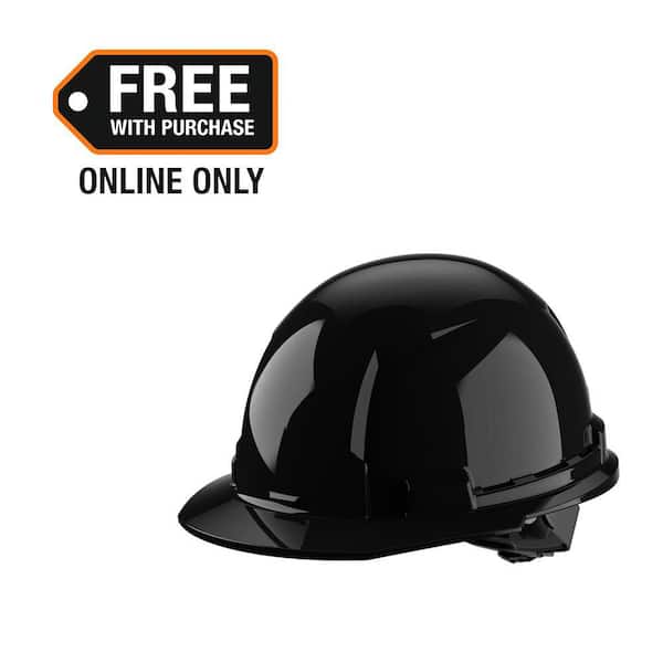 BOLT Black Type 1 Class E Front Brim Non-Vented Hard Hat with 4 Point Ratcheting Suspension