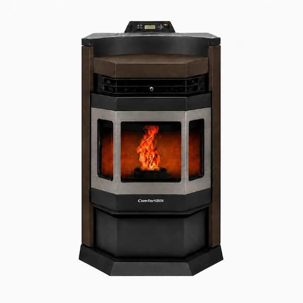 2,800 sq. ft. Pellet Stove with a 80 lbs. Hopper in Bronze with Stainless Steel Trim