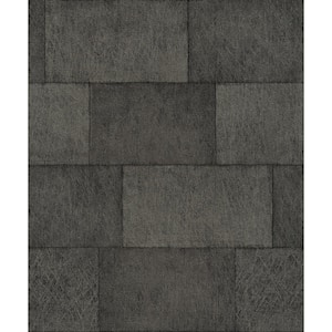 Black Lyell Charcoal Stone Wallpaper Sample