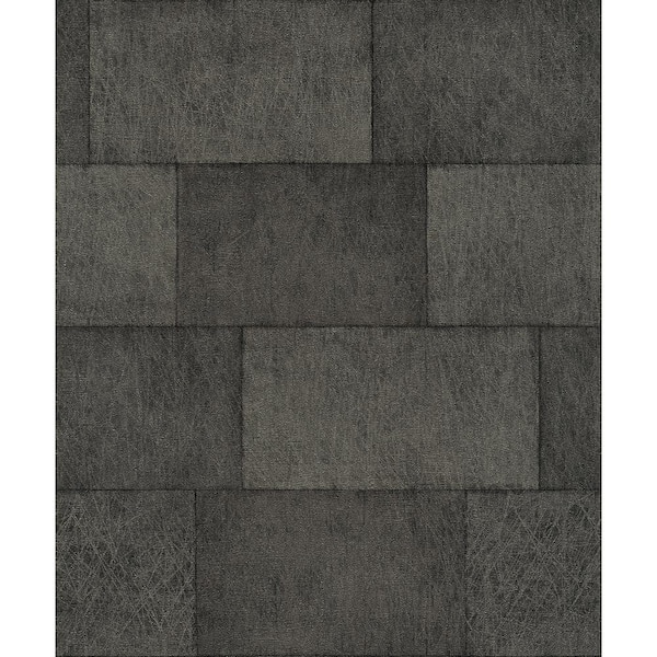 Advantage Black Lyell Charcoal Stone Wallpaper Sample