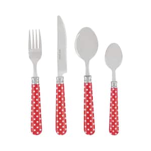 Bistro 16-Piece Picnic Polka Dot Stainless Steel Flatware Set (Service for 4)