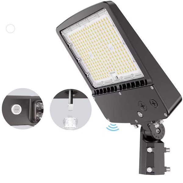 30000 Lumen Bronze Integrated LED Floodlight, Dusk to Dawn, IP65 Waterproof Outdoor Fixture for Parking Lot, Driveway