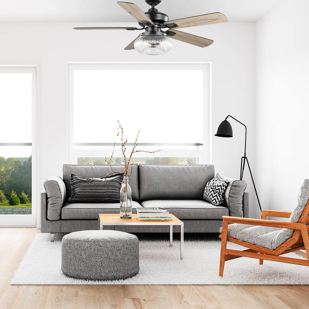 52 in. Rimgate Indoor Matte Black LED Ceiling Fan with Remote Control price history on PriceWatchPro