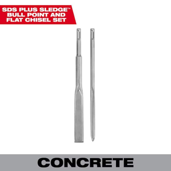 Milwaukee SLEDGE SDS-PLUS Bull Point and Flat Chisel Set (2-Pack)