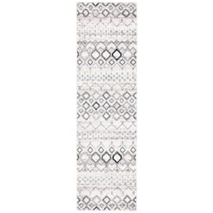 Amsterdam Ivory/Gray 2 ft. x 20 ft. Multi-Diamonds Chevron Runner Rug