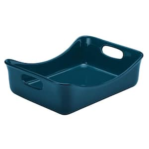 9 in. x 12 in. Marine Blue Ceramics Rectangular Baker