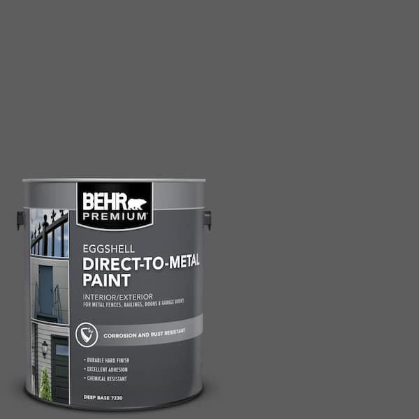 1 gal. #N520-6 Asphalt Gray Eggshell Direct to Metal Interior/Exterior Paint