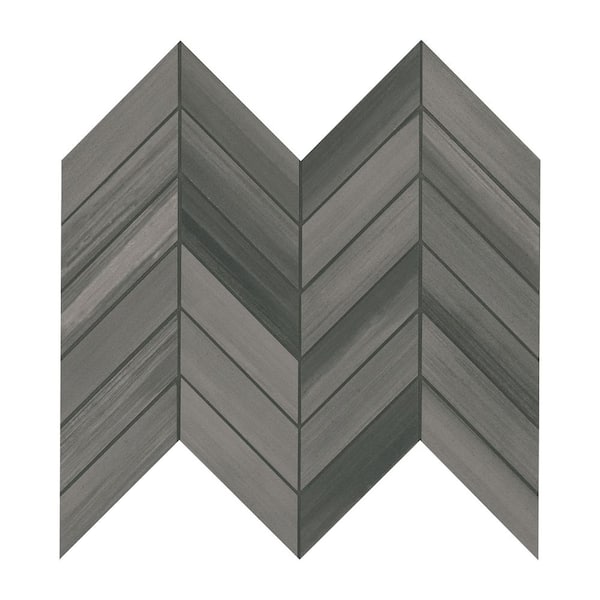 MSI Take Home Tile Sample - Water Color Graphite 4 in. x 4 in. Matte Porcelain Mosaic Tile
