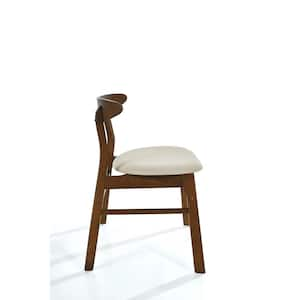 NEREIDA Beige Solid Wood Upholstered Side Chair (Set of 2)