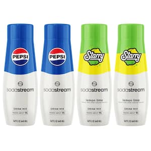 SodaStream Pepsi and Starry Lemon Lime Variety Pack-Beverage Mix Flavor (440ml, Pack of 4)