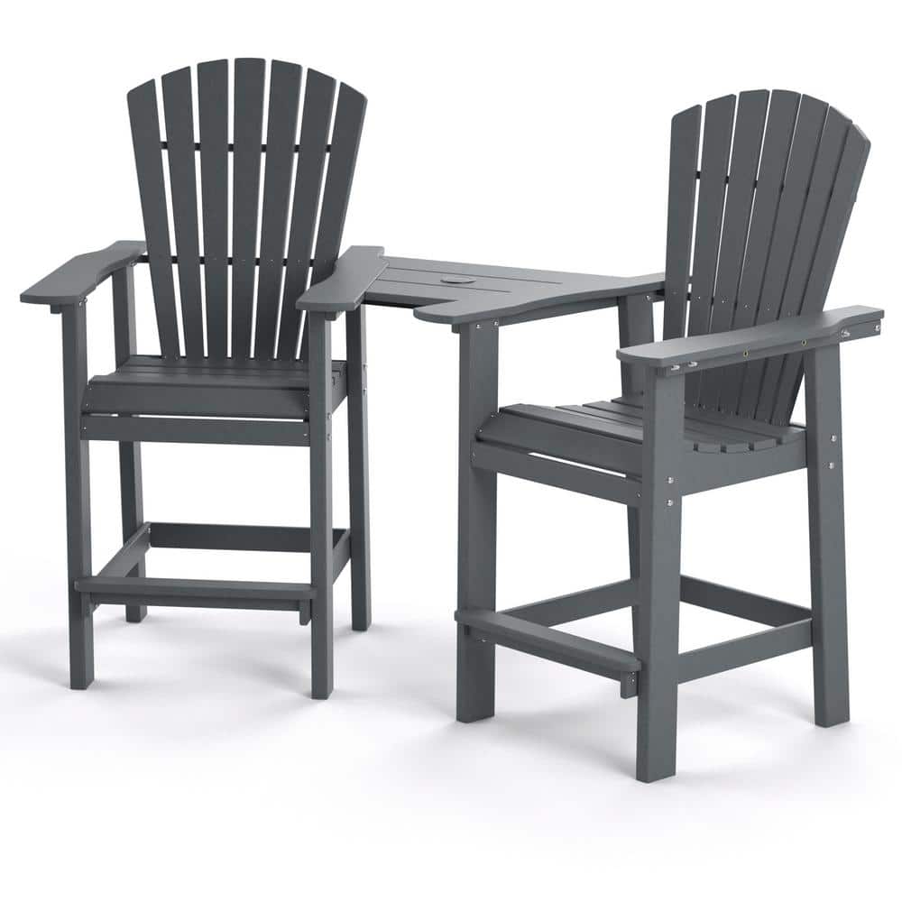 Reviews for Afoxsos Gray 2Piece WoodLike Outdoor Bistro Set with