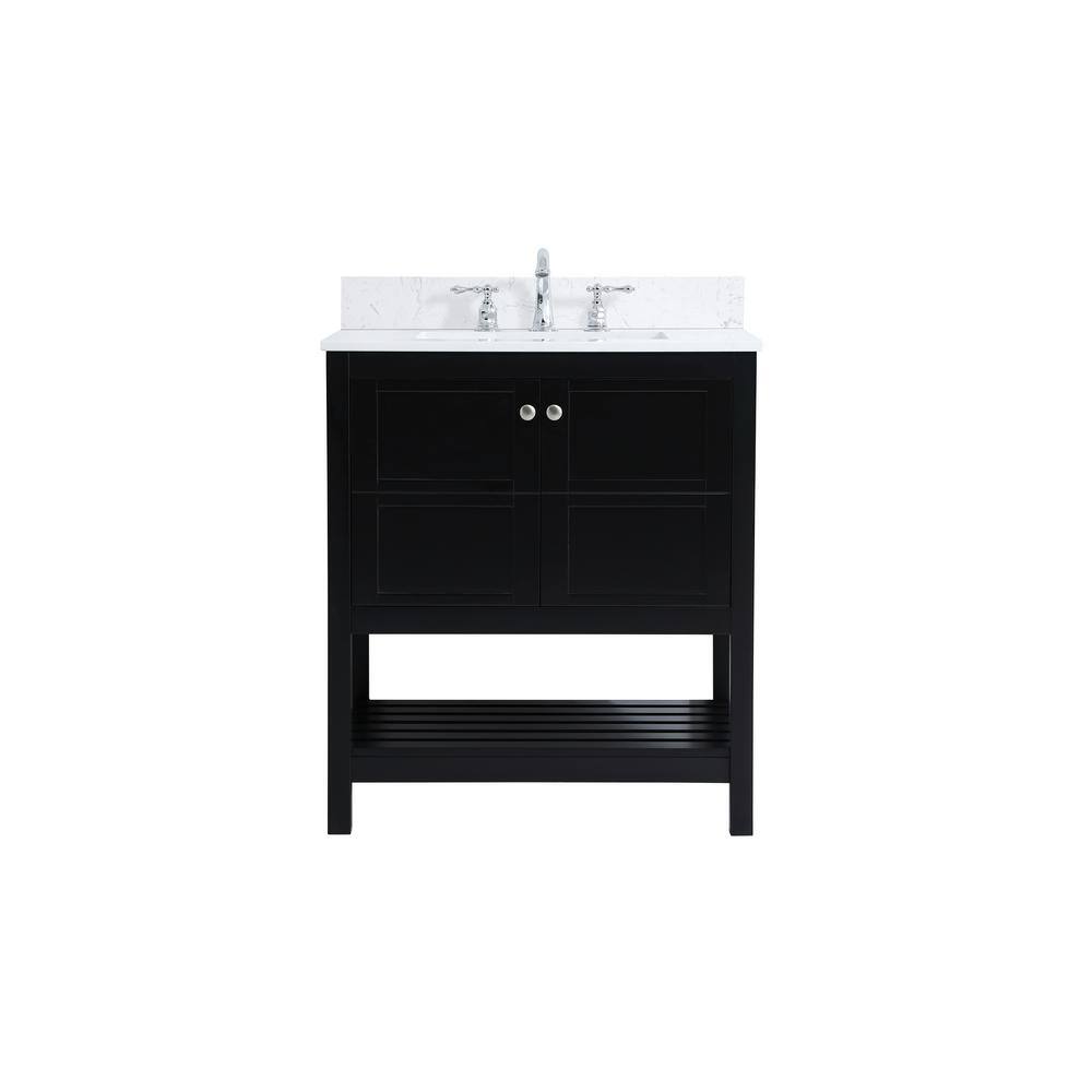 Simply Living 30 in. W x 22 in. D x 34 in. H Bath Vanity in Black with Cala