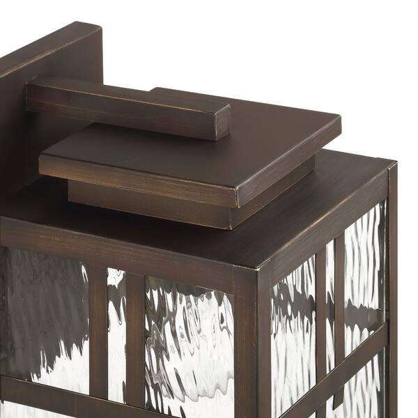 Hunter Fan Company - Hunter Aspenbrook 1 Light Matte Bronze Rectangle Hardwired Outdoor Lighting for Foyer / Entry Way