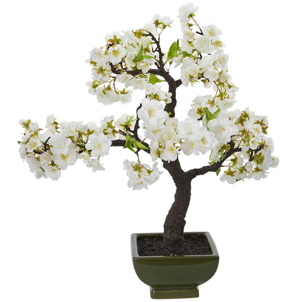 Nearly Natural Cherry Blossom Bonsai Artificial Tree 4217 The Home Depot