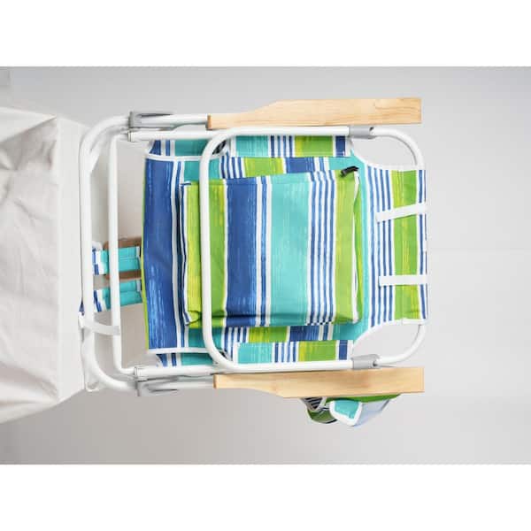 Unbranded 2-Piece Multicolor Aluminium Foldable Beach Chairs for Adults with Pillow and Storage Pockets, Backpack Beach Chairs