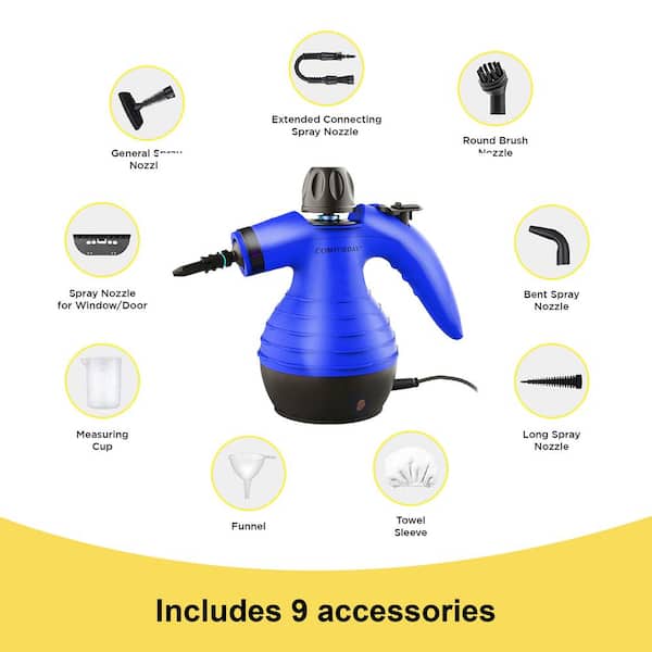 Handheld Steam Cleaner,Multi-Purpose Handheld Pressurized Steam Cleaner with 9 Piece Accessory Set,Upholstery Steamer Cleaner, Car Steam Cleaner,for H