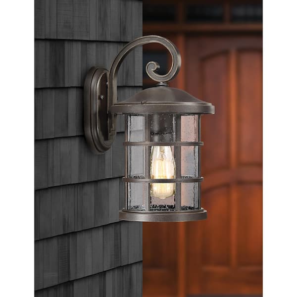 Crusade 1-Light Bronze Outdoor Wall Lantern Sconce