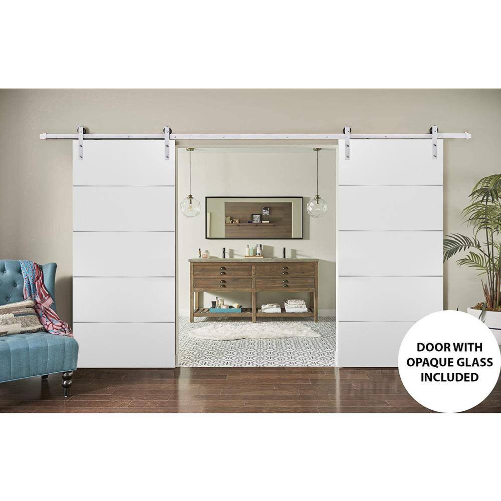 Modern White Solid Core Barn Door Slab with Smooth Finish