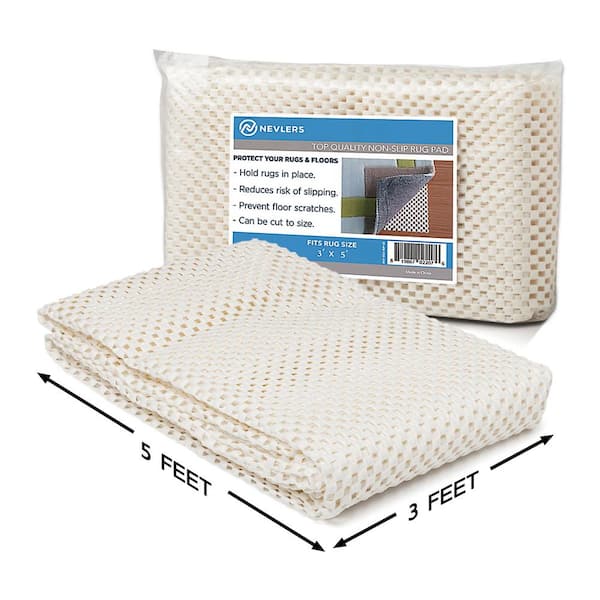 Nevlers Full Size Slip Resistant Mattress Pad 48 in. x 72 in. Durable Gripper Pad, White