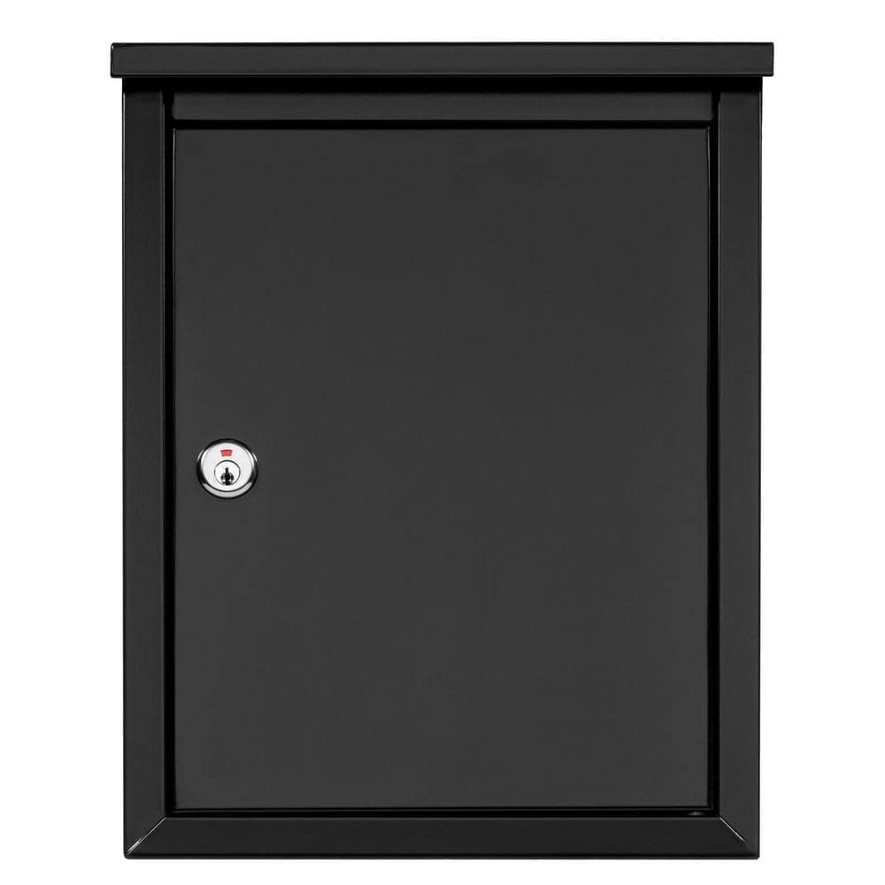 Black Steel Lockable Wall Mount Mailbox