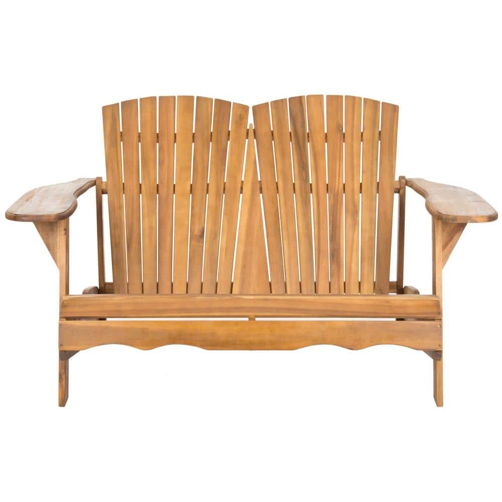 Hantom Transitional 57'' Brown Acacia Wood Adirondack Loveseat