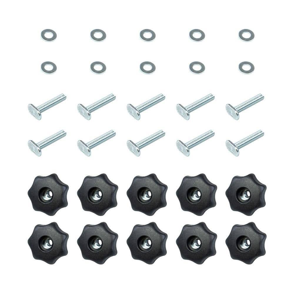 POWERTEC T-Track Knob Kit with 7 Star 1/4 in.-20 Threaded Knobs