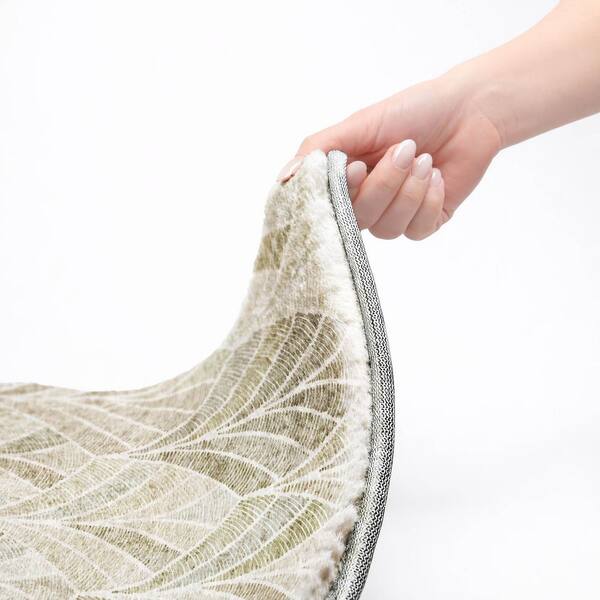 Dream Shag Premium Machine Washable Abstract ADS851 Khaki 8 ft. x 8 ft. Round Rug
