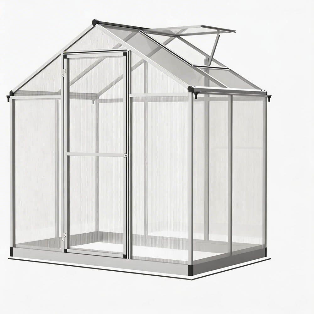 6 ft. W x 4 ft. D x 6 ft. H Aluminum Silver Greenhouse with UV-Resistant Polycarbonate price history on PriceWatchPro