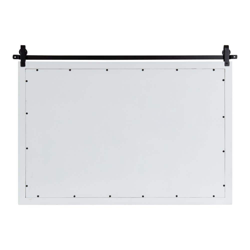 Skylan Modern Farmhouse 38x27 White and Black Wall Mirror