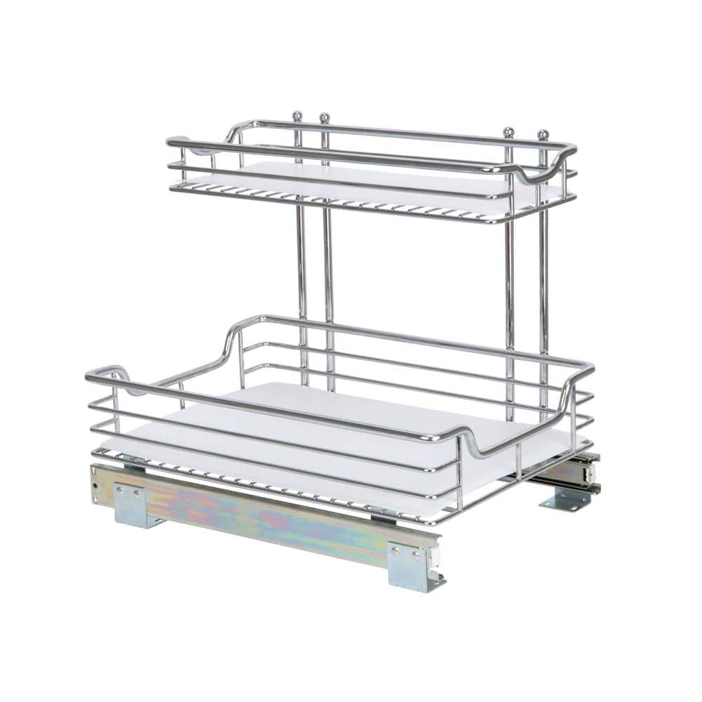 Chrome-Plated Steel 2-Tier Pull-Out Under Sink Organizer