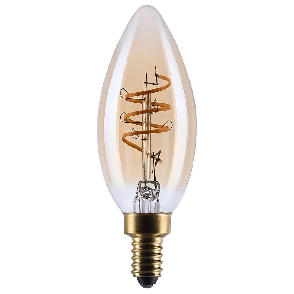 5.5 Watt C11 2000K Candelabra Base Clear Glass Amber Coil Filament Dimmable Edison LED Light Bulb (24-Pack) price history on PriceWatchPro
