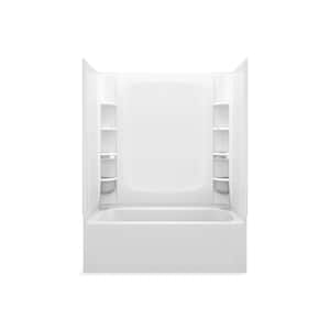 Store plus 60 in. L x 32 in. W x 60.5 in. H Rectangular Tub/Shower Combo Unit in White