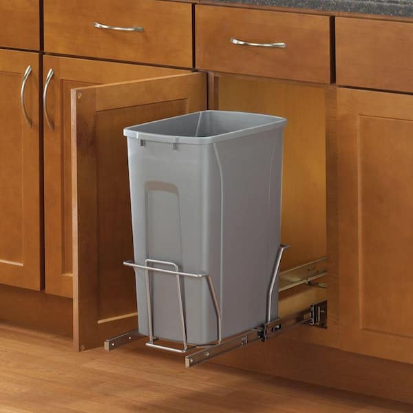 Pull Out Trash Can In Platinum Psw10, In Cabinet Trash Can Size